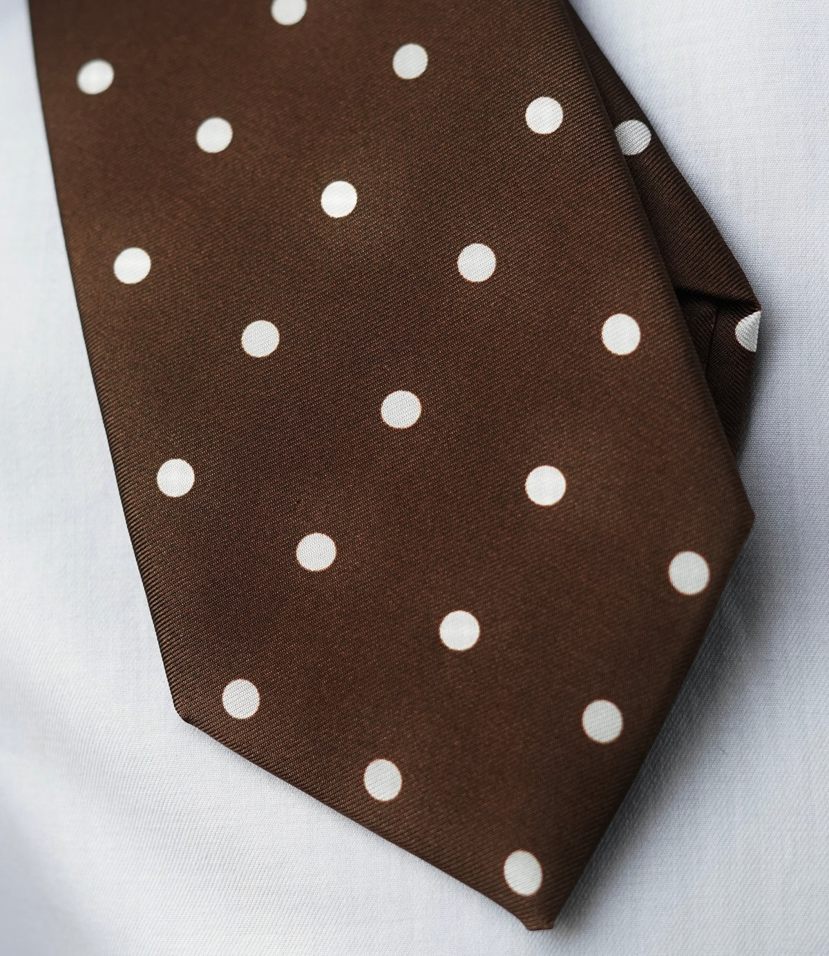 Bespoke Pois Brown Silk Necktie