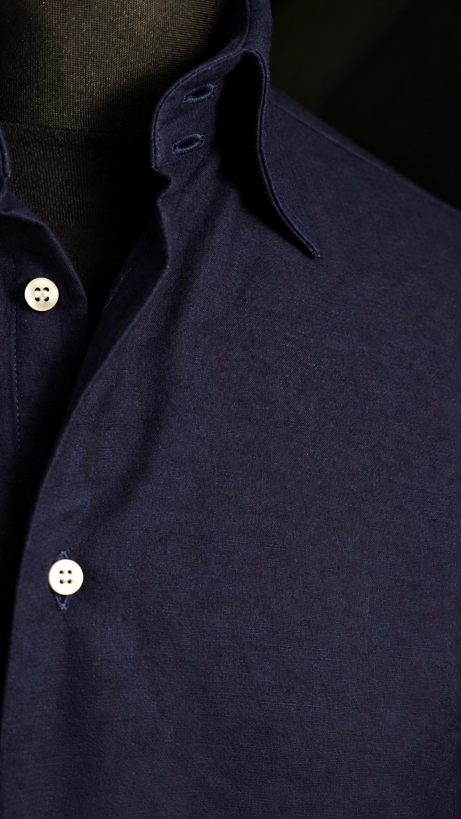 Kurabo Indigo Denim Classic Collar Dress Shirt MTO