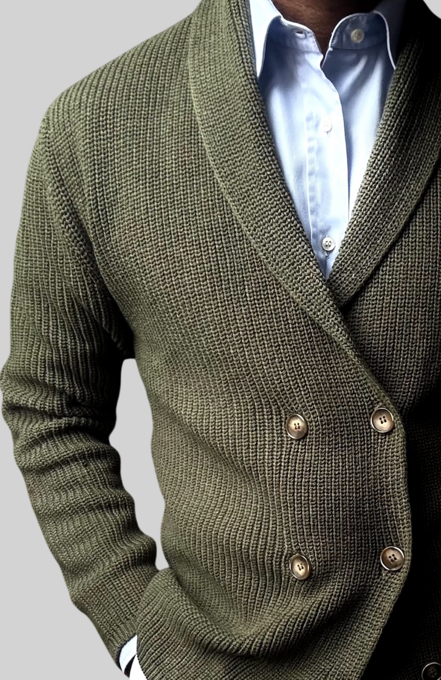 Giacca Double Breasted Khaki 50% Cotton/50% Wool