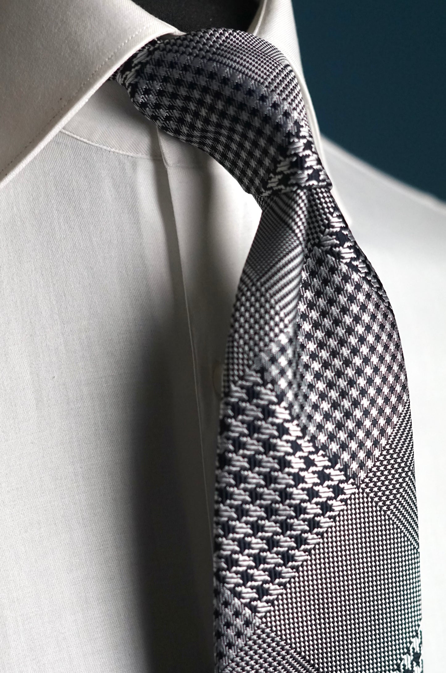 Glen Patchwork Silk Necktie