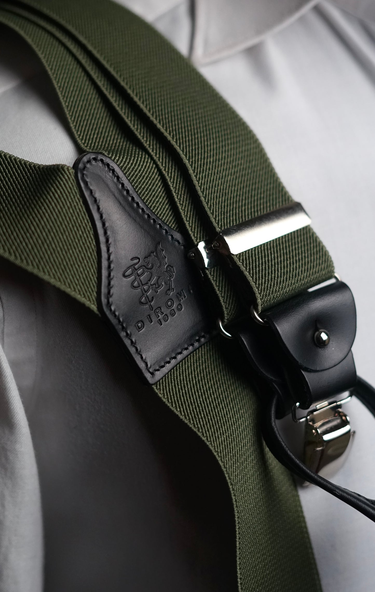 Khaki Clip/Buttons Braces