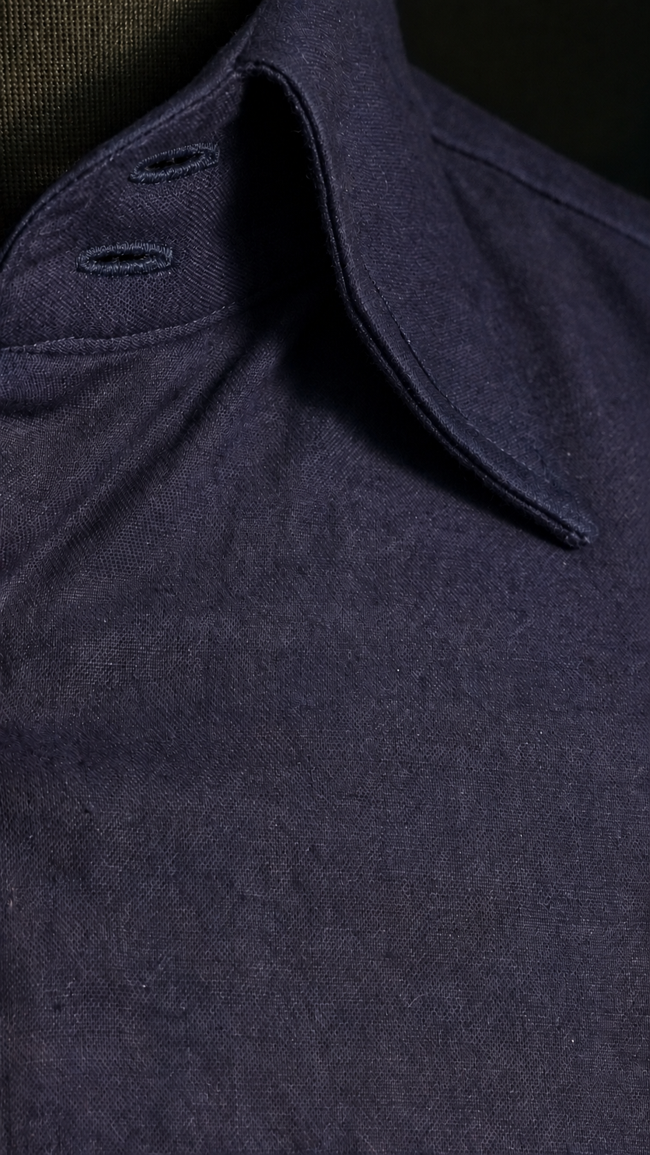 Kurabo Indigo Denim Classic Collar Dress Shirt MTO