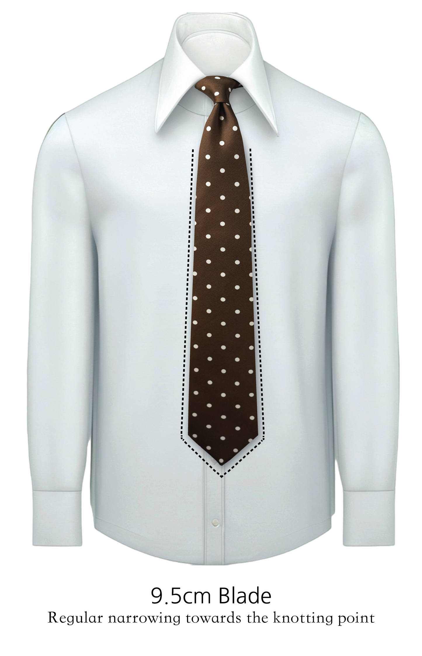 Bespoke Pois Brown Silk Necktie
