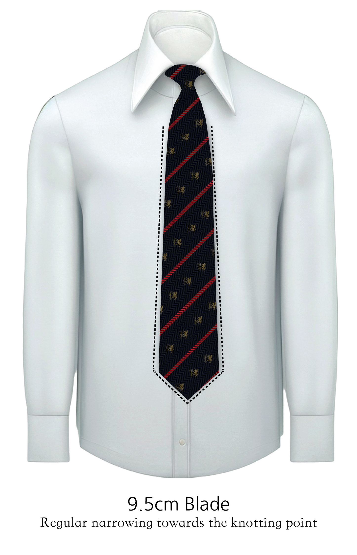 Bespoke Diroma Navy Crest Silk Necktie
