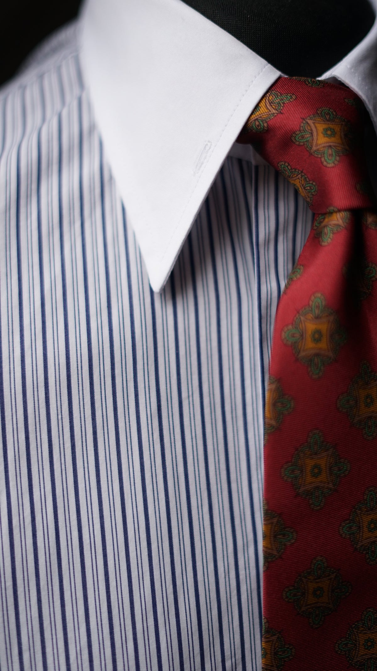 Tezenia Pin Point Collar Cotton Dress Shirt MTO