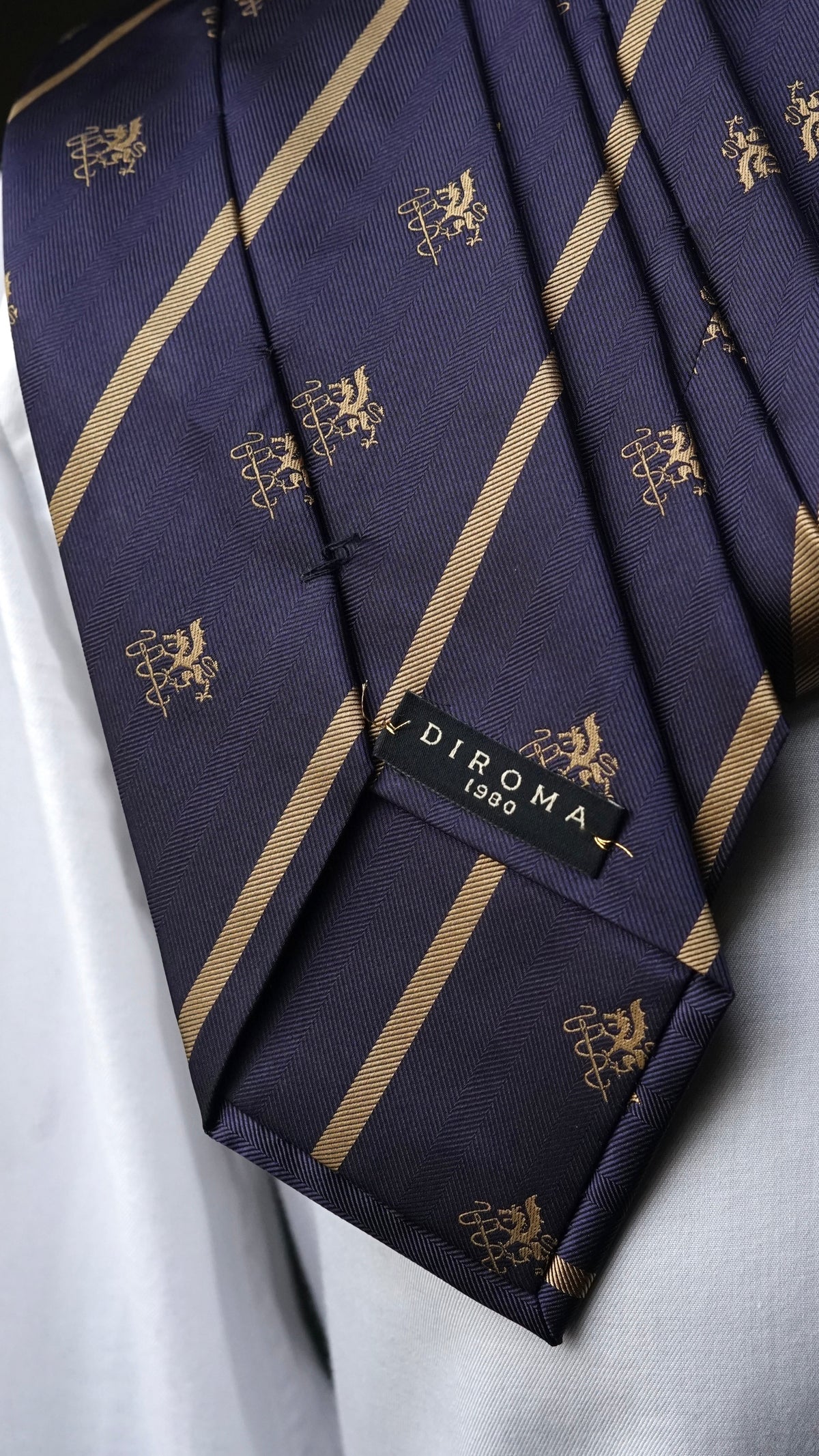 Diroma1980 Gold Crest Silk Necktie
