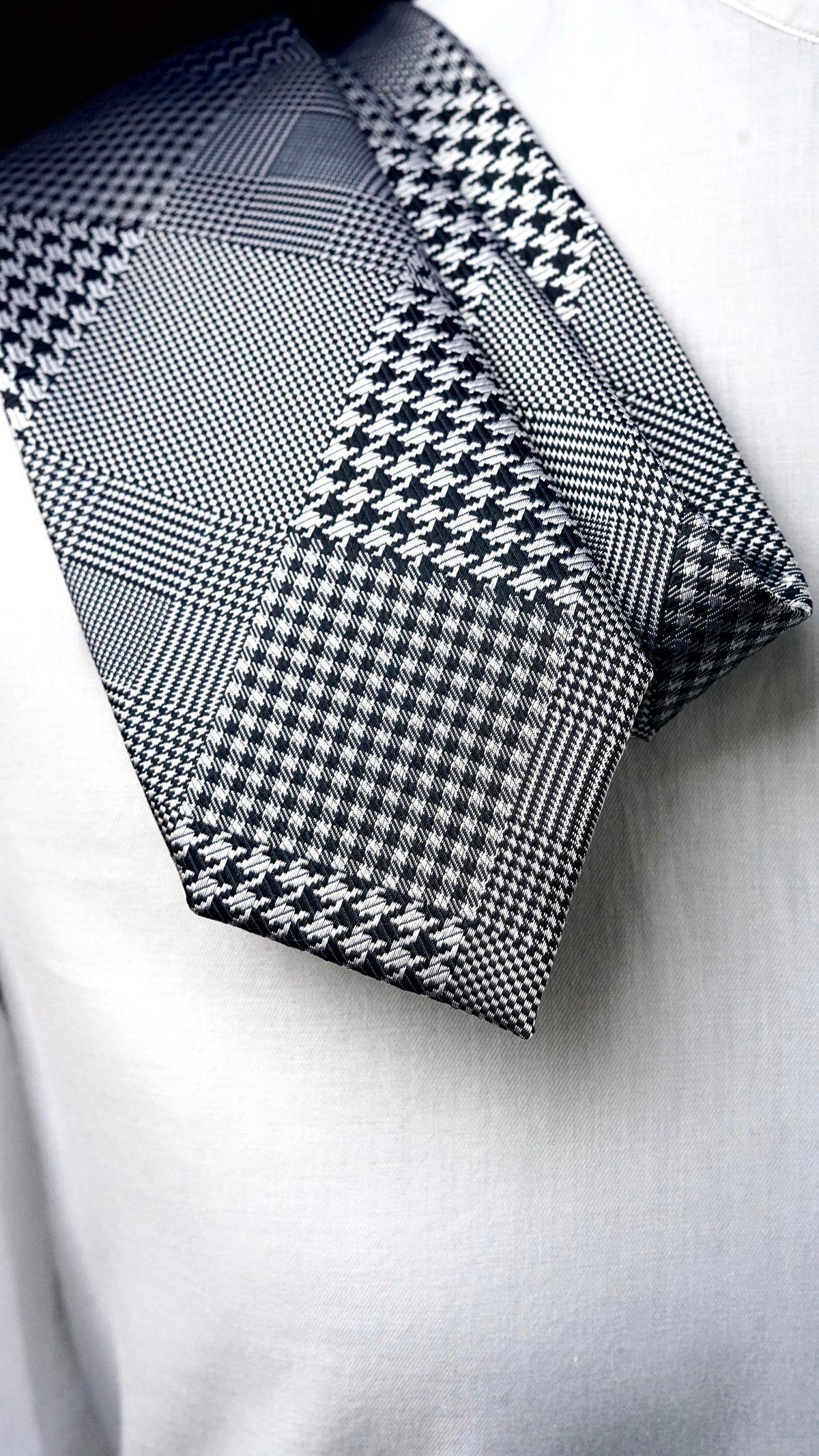 Bespoke Glen Patchwork Silk Necktie