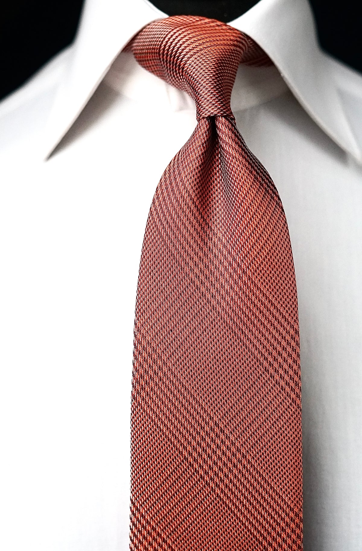 Bespoke Glen Copper Silk Necktie