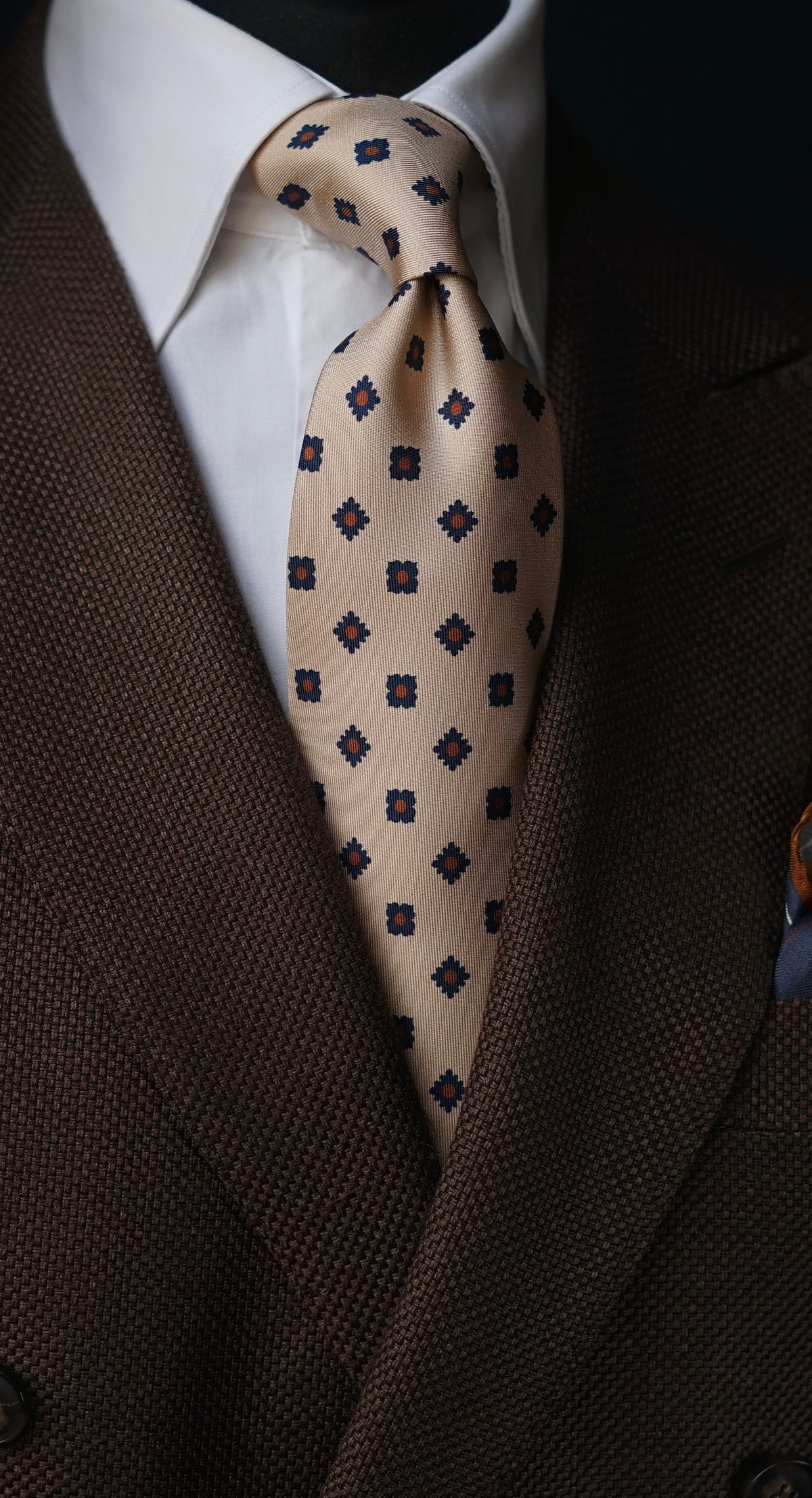 Reinalda Cream Silk Necktie