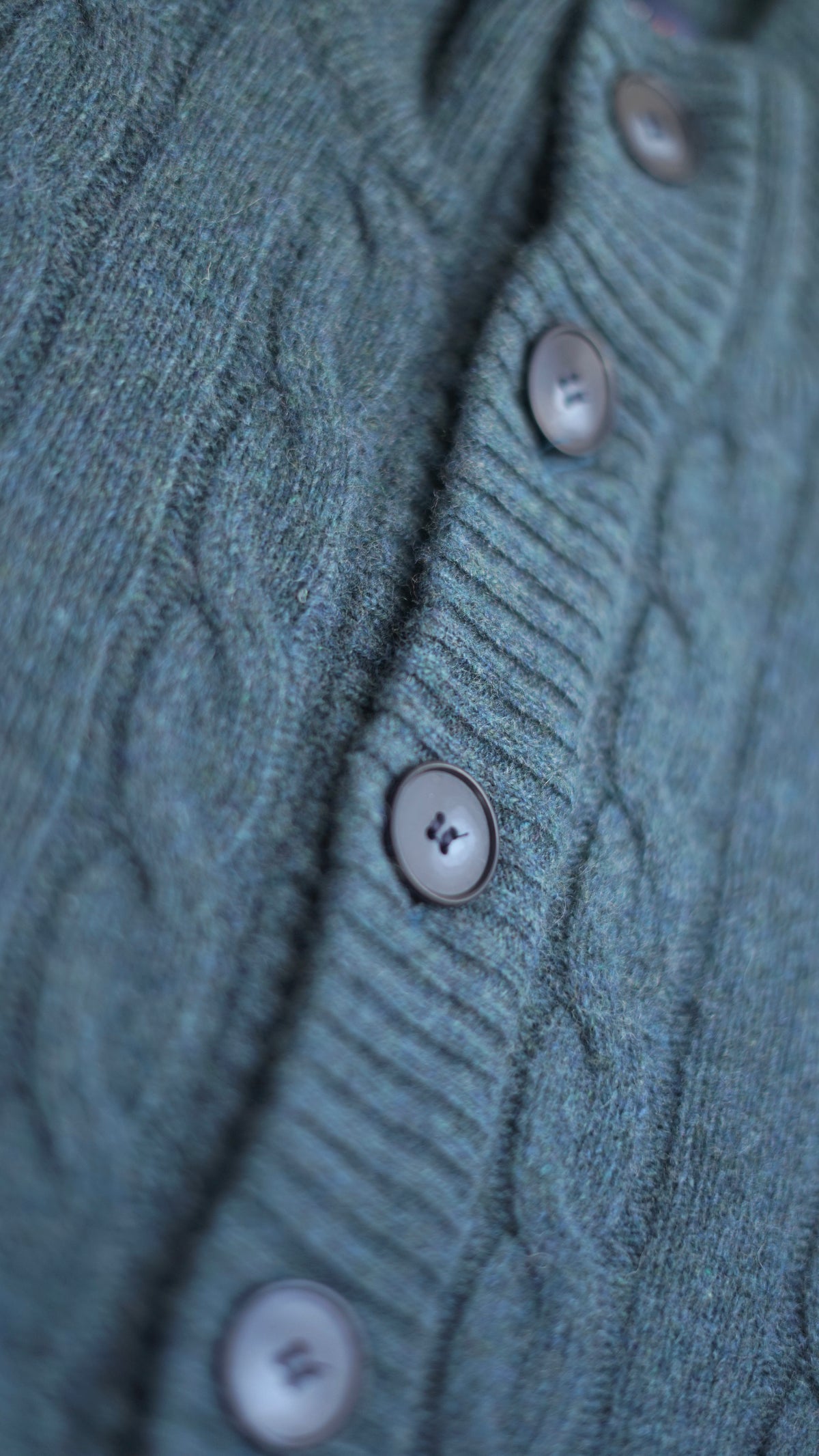 Nucleo Petrol Green Cable Knit Button Jacket