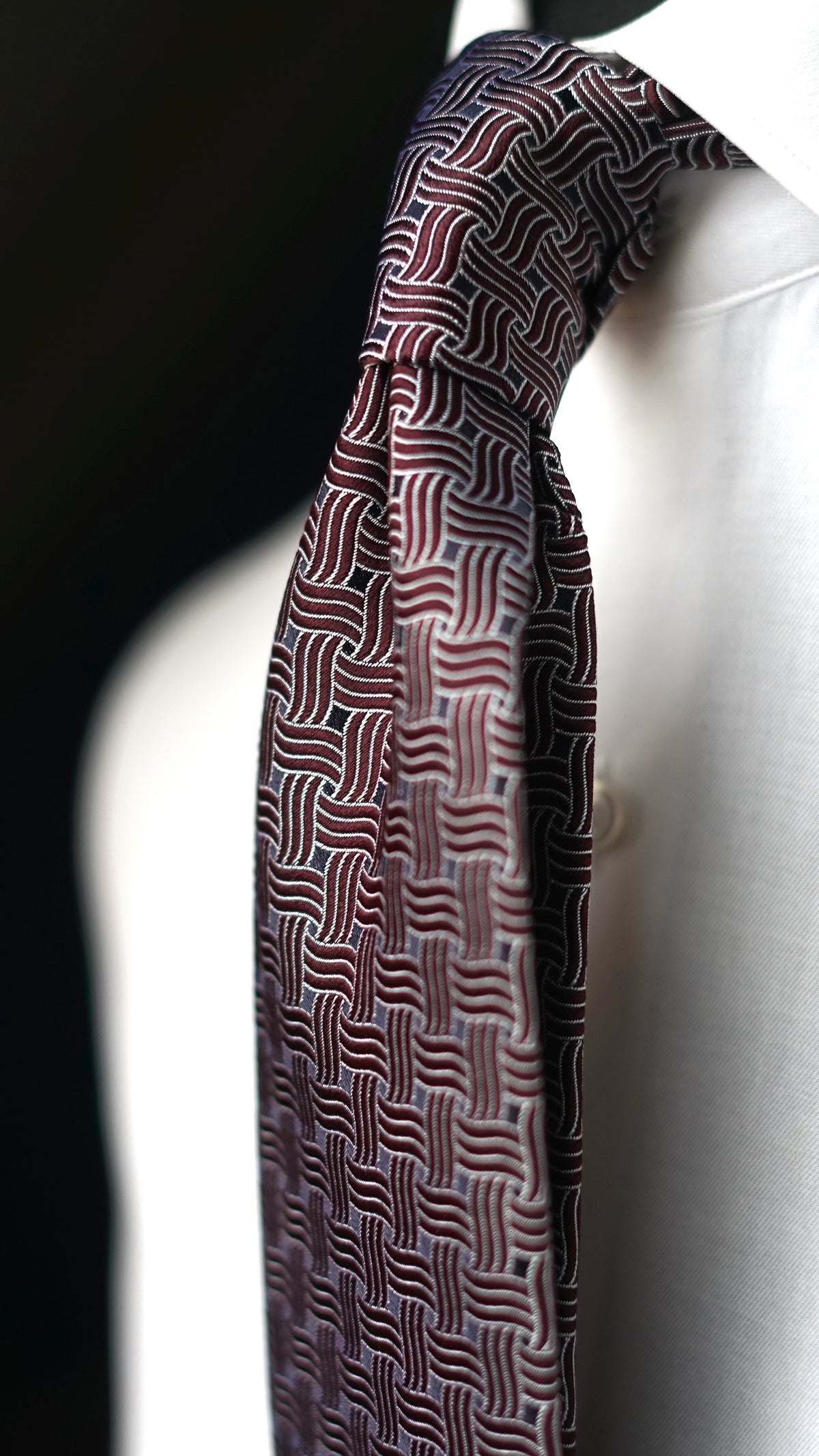 Bice Burgundy Silk Necktie