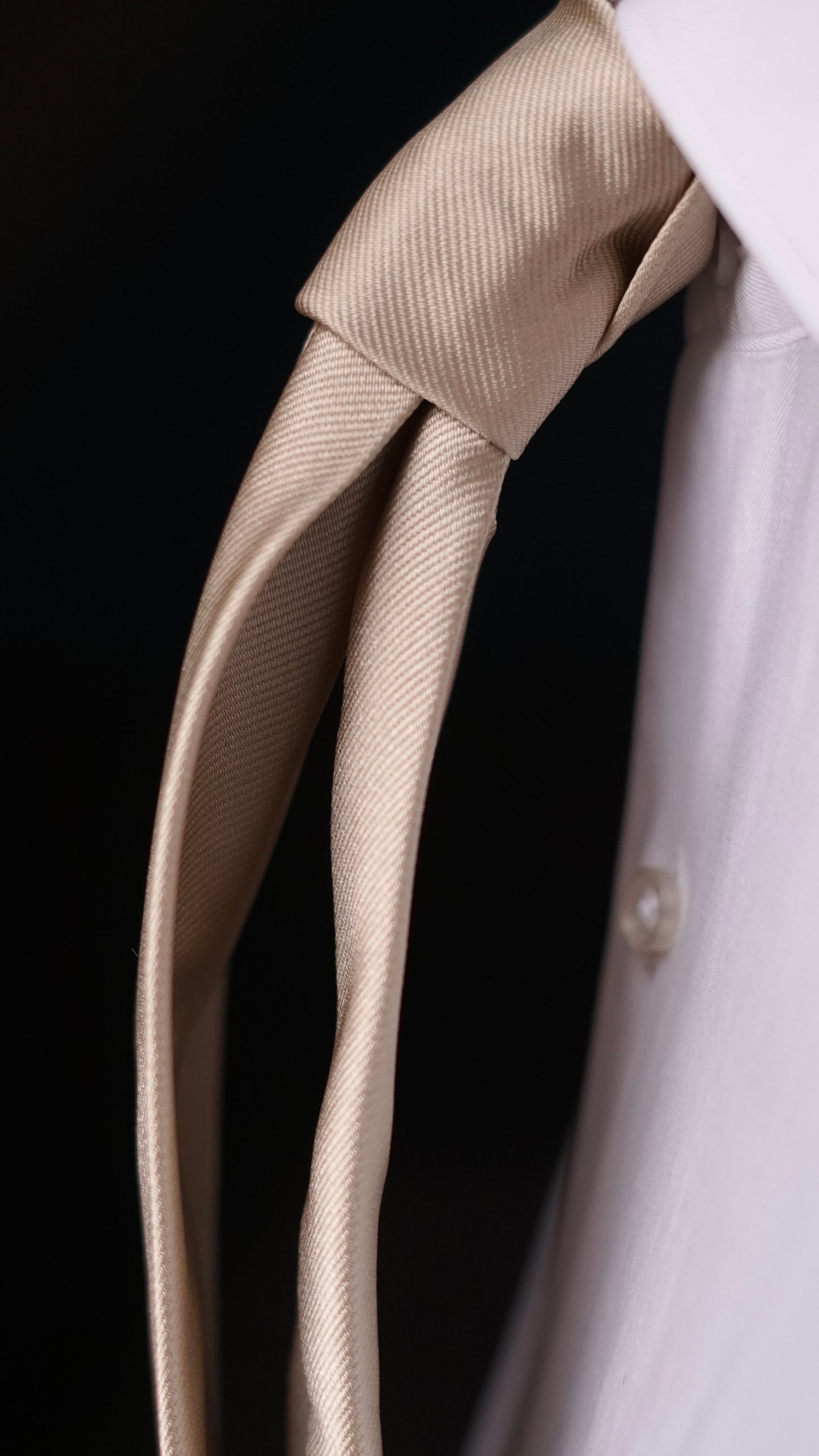 Bespoke Beige Solida Silk Necktie