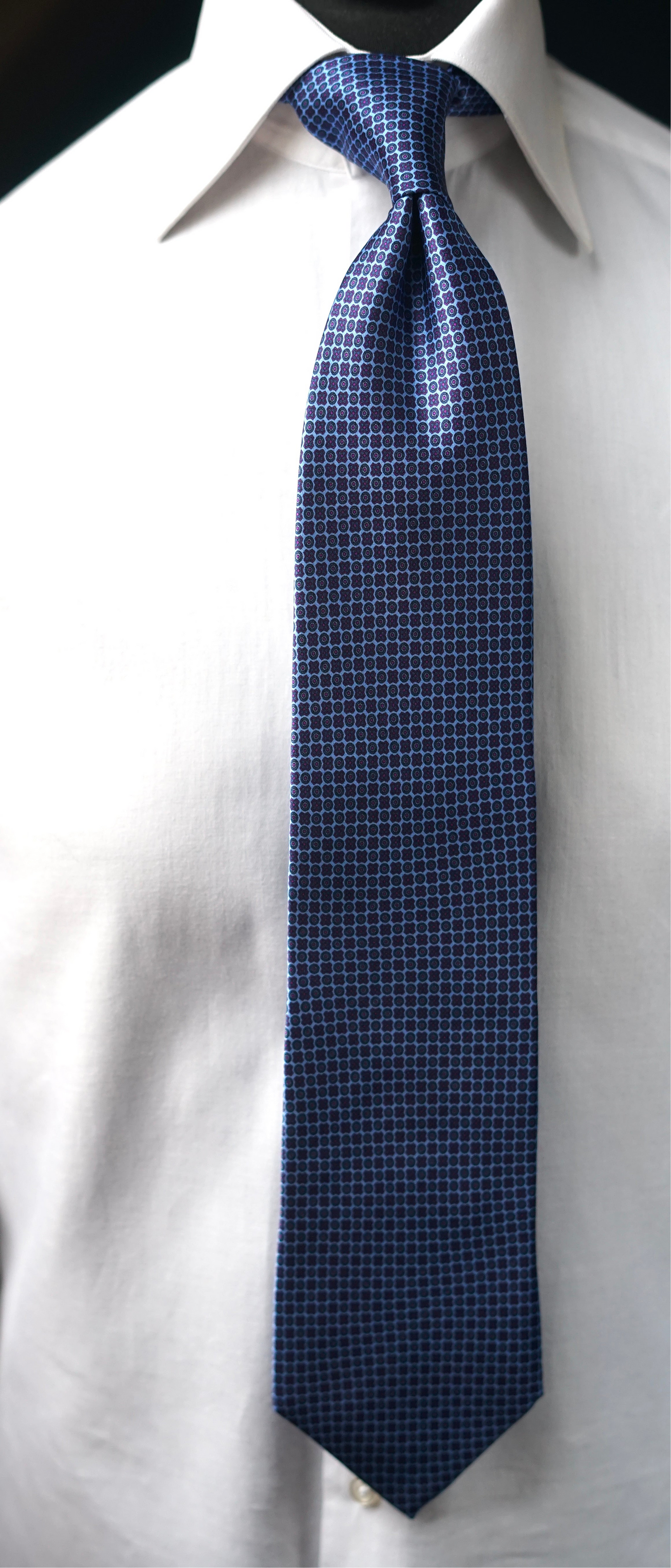 Polvere Blue Satin Silk Necktie