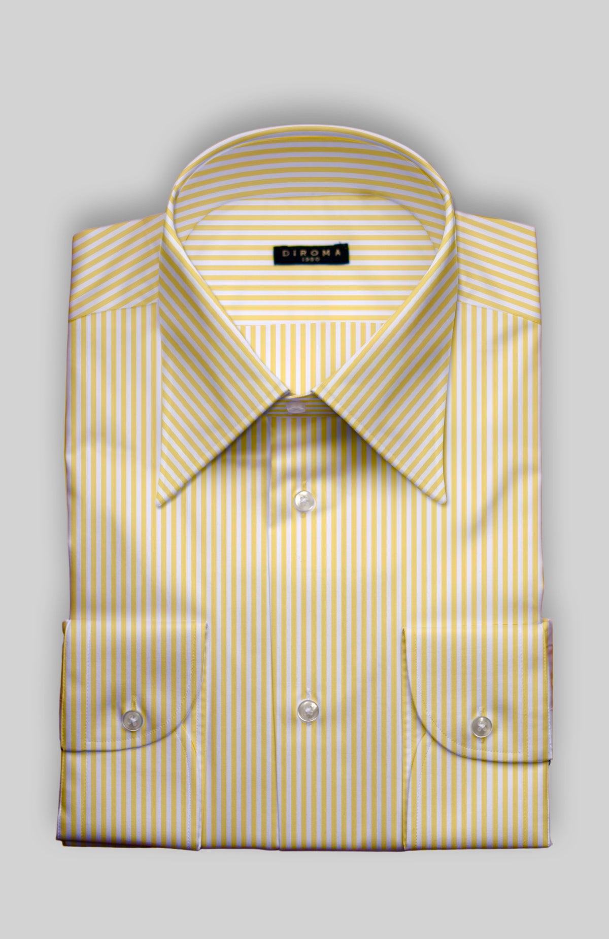Gialla Lightweight 100% Cotton Point Collar Twill Dress Shirt MTO