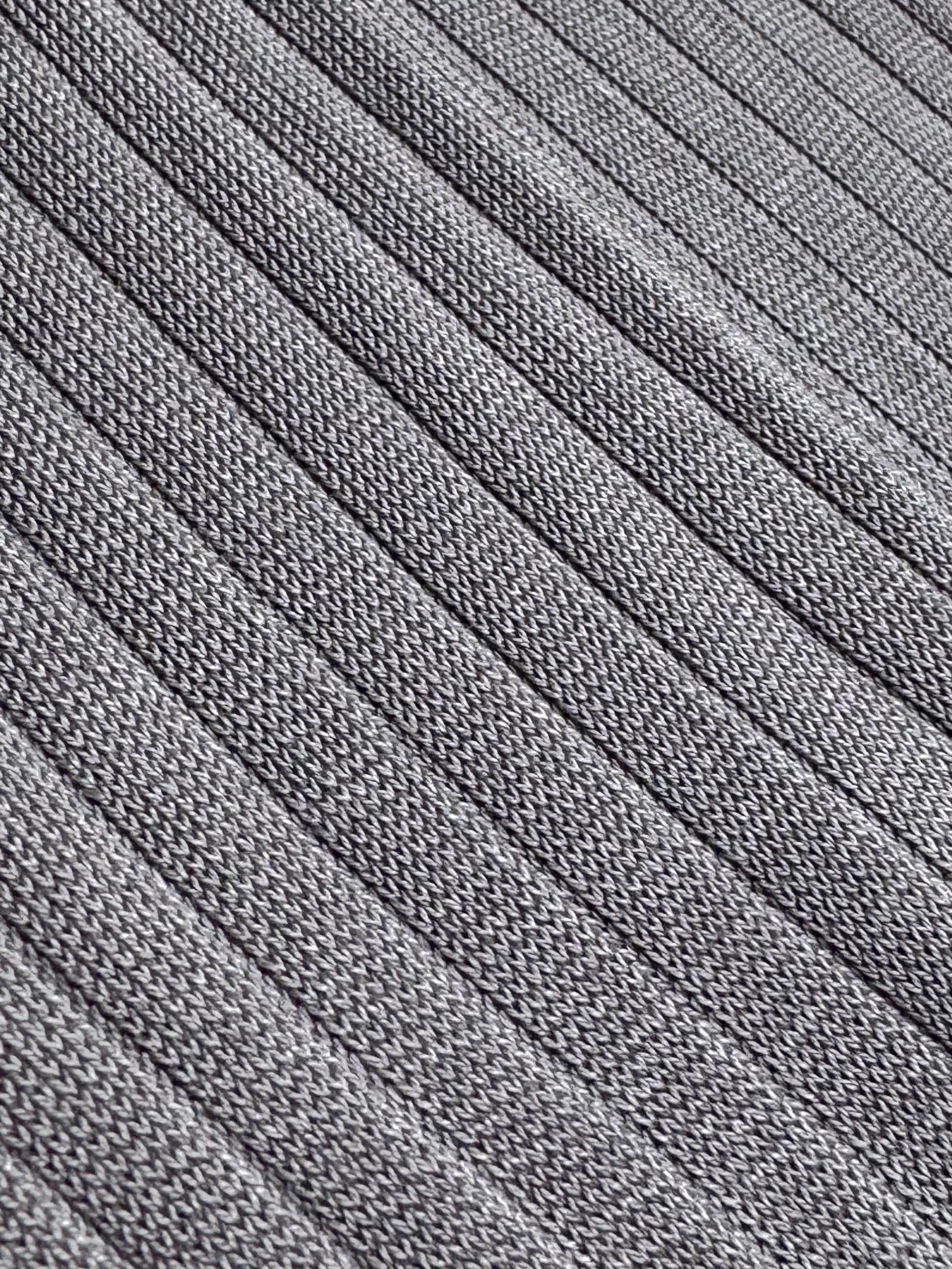 Steel Grey Knee High Ribbed Socks 100% Cotton Filo di Scozia