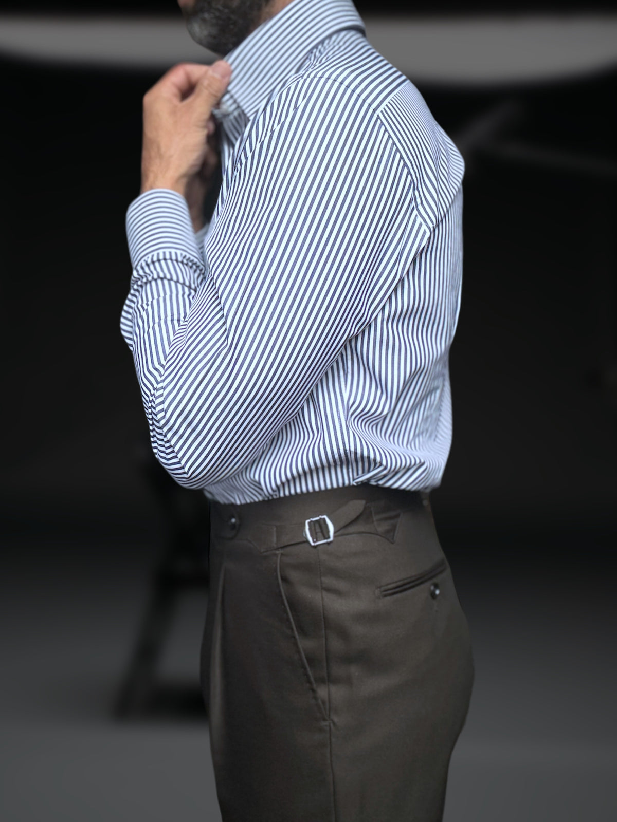 Ramona Blue Classic Collar Cotton Dress Shirt