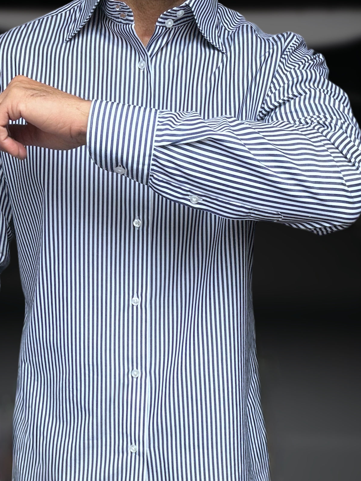 Ramona Blue Classic Collar Cotton Dress Shirt