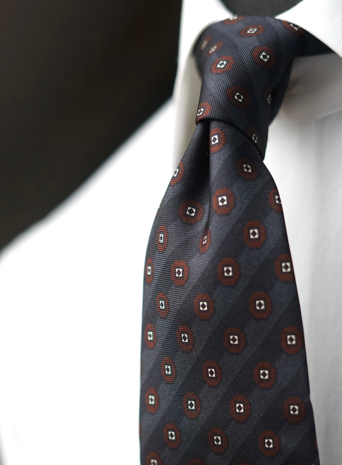 Diamantina Grey Silk Necktie