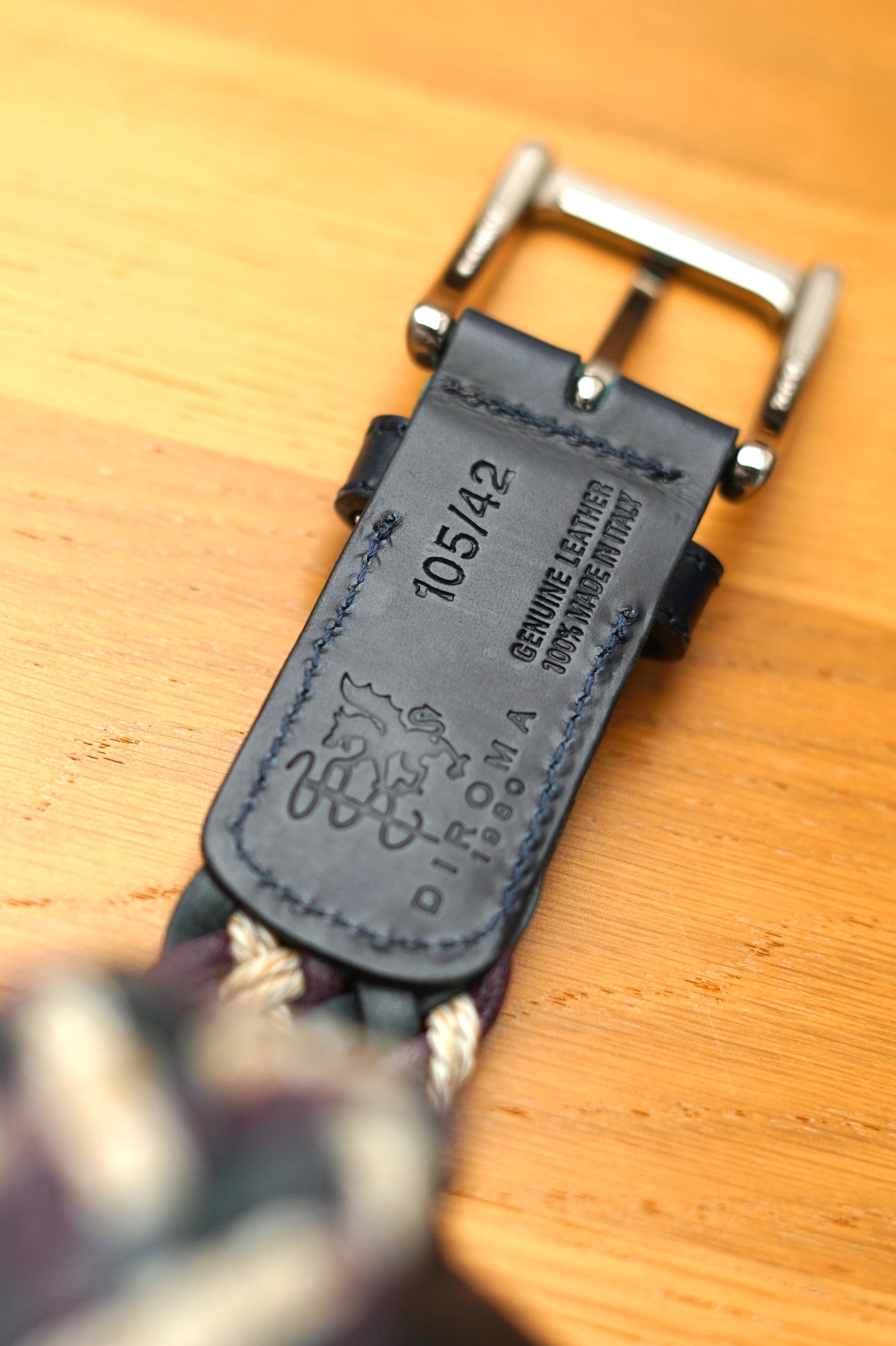 Intrecciata Green 100% Leather Belt