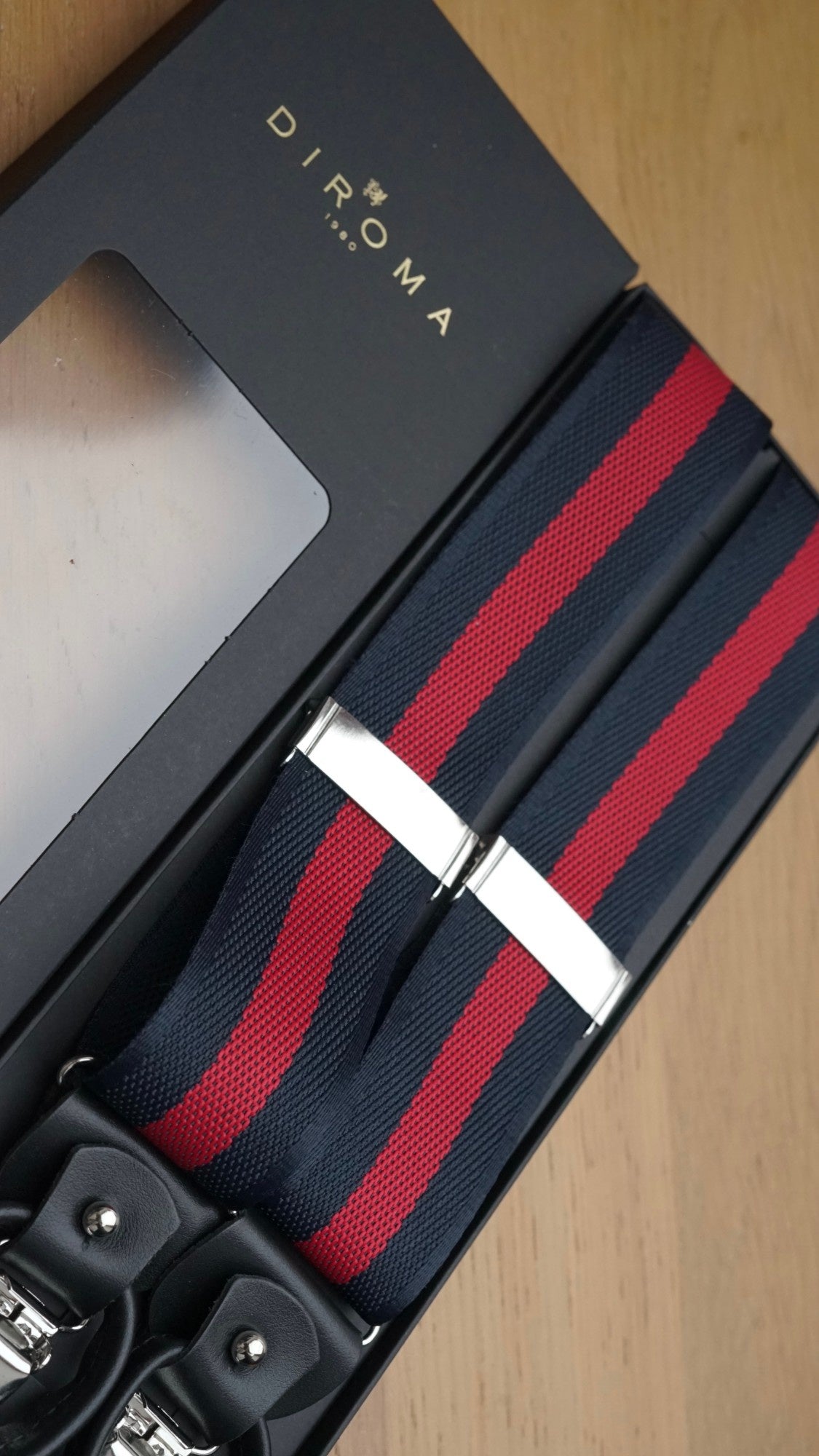 Massimo braces in the DIROMA 1980 gift box