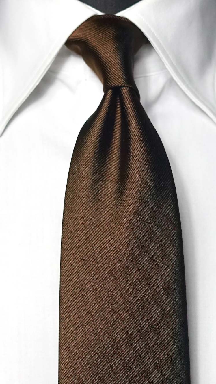 Marrone Solida Silk Necktie
