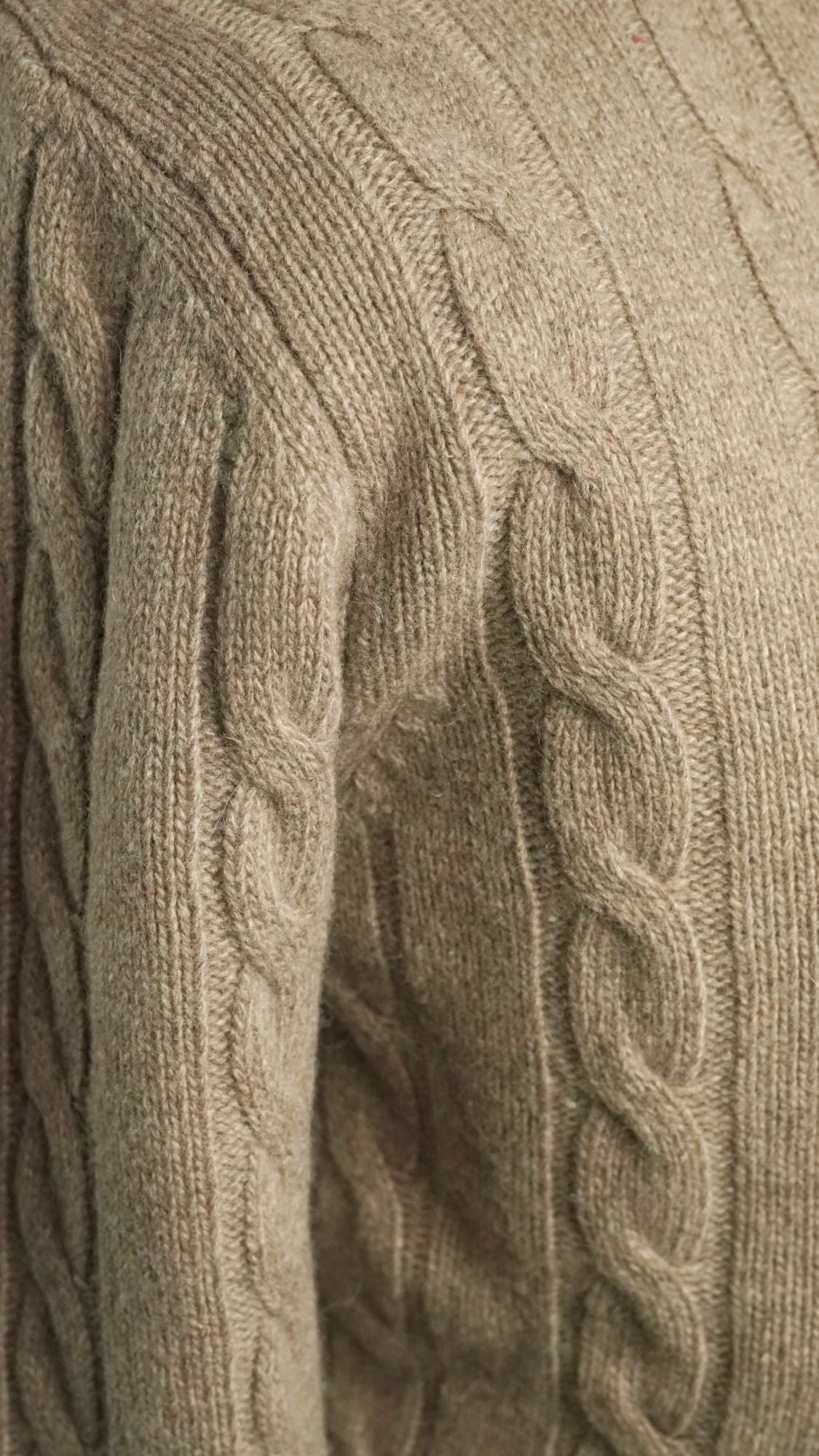 Nucleo Beige Cable Knit Button Jacket