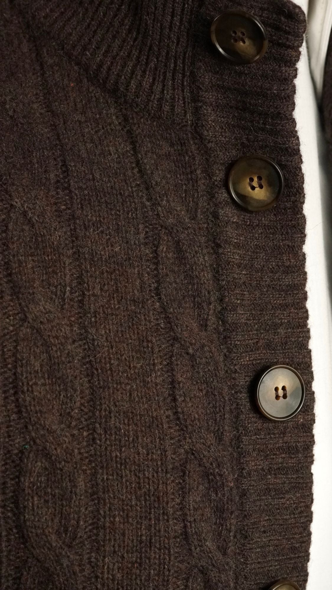 Nucleo Brown Cable Knit Button Jacket