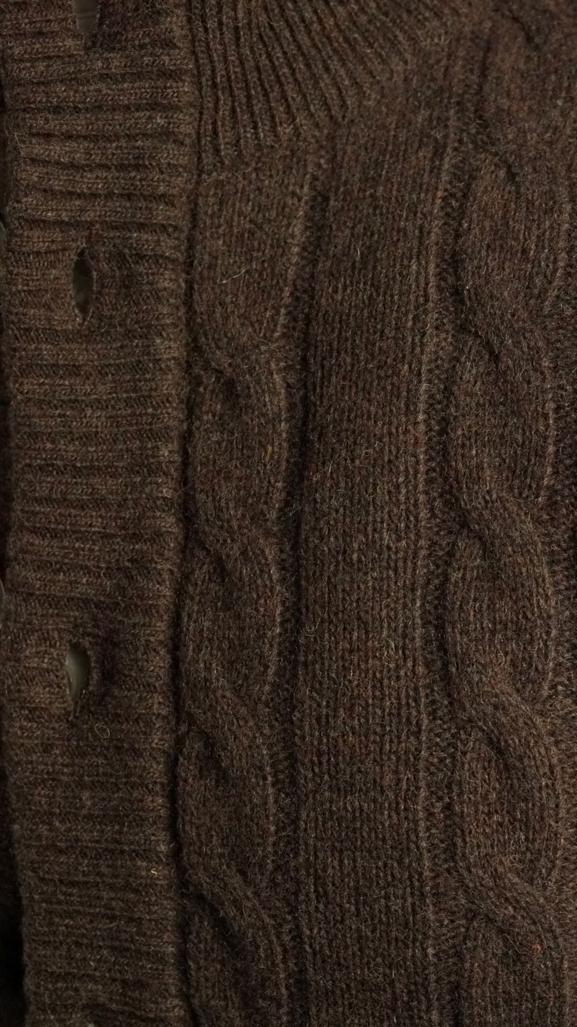 Nucleo Brown Cable Knit Button Jacket