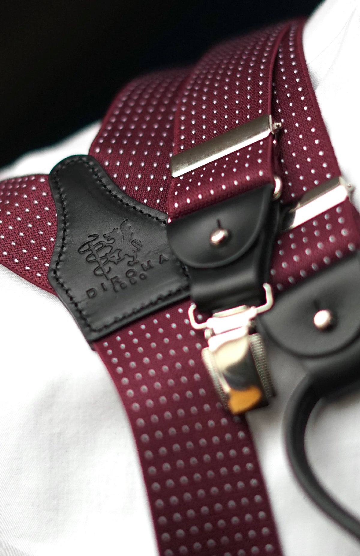 Pint Point Burgundy Clip/Buttons Braces