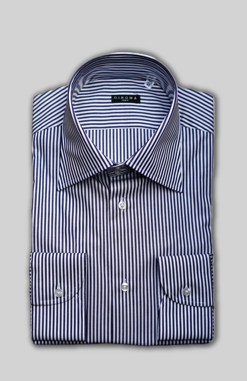 Ramona Blue Pinpoint Cotton Dress Shirt MTO – Diroma1980