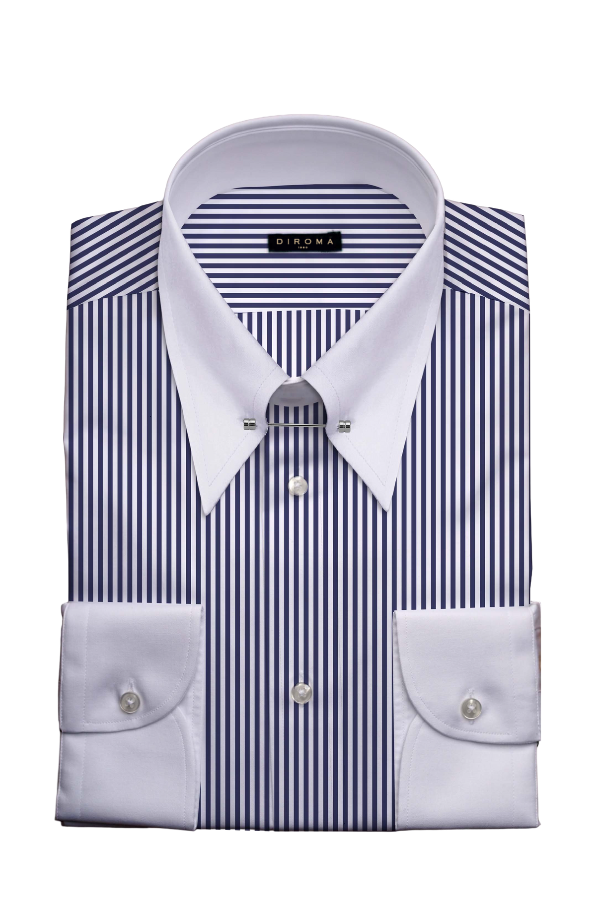 Ramona Blue Pin Point Dress Shirt (Single Cuff)