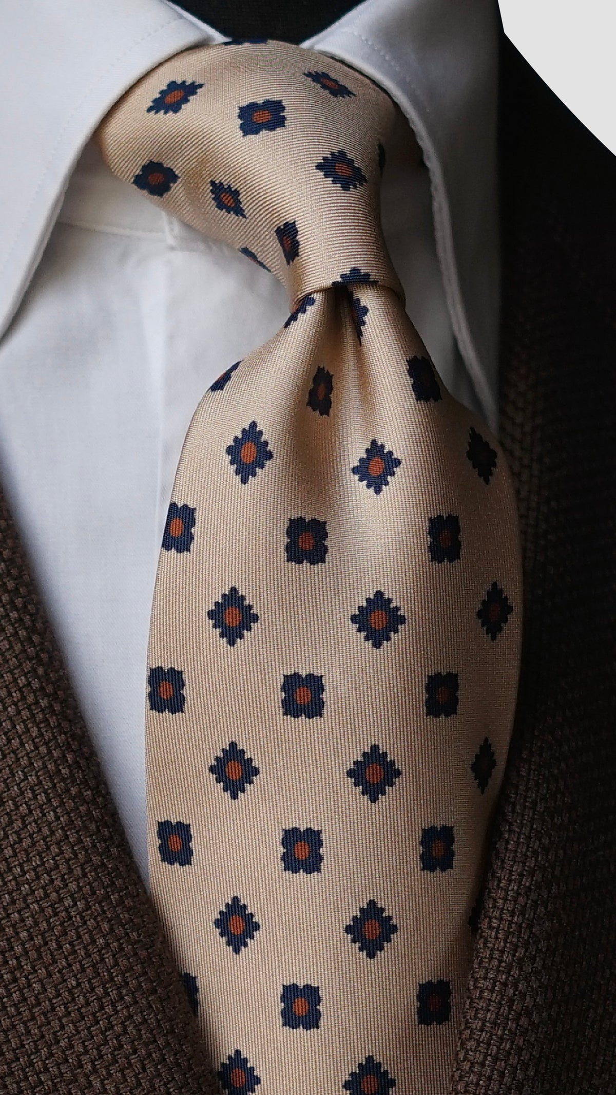 Reinalda Cream Silk Necktie