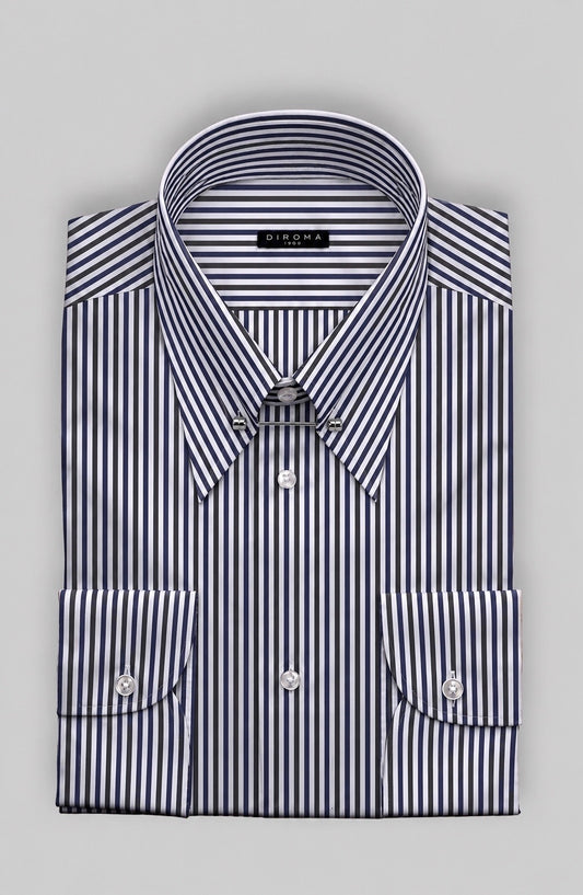 Tiglia Pin Point Collar Cotton Dress Shirt MTO