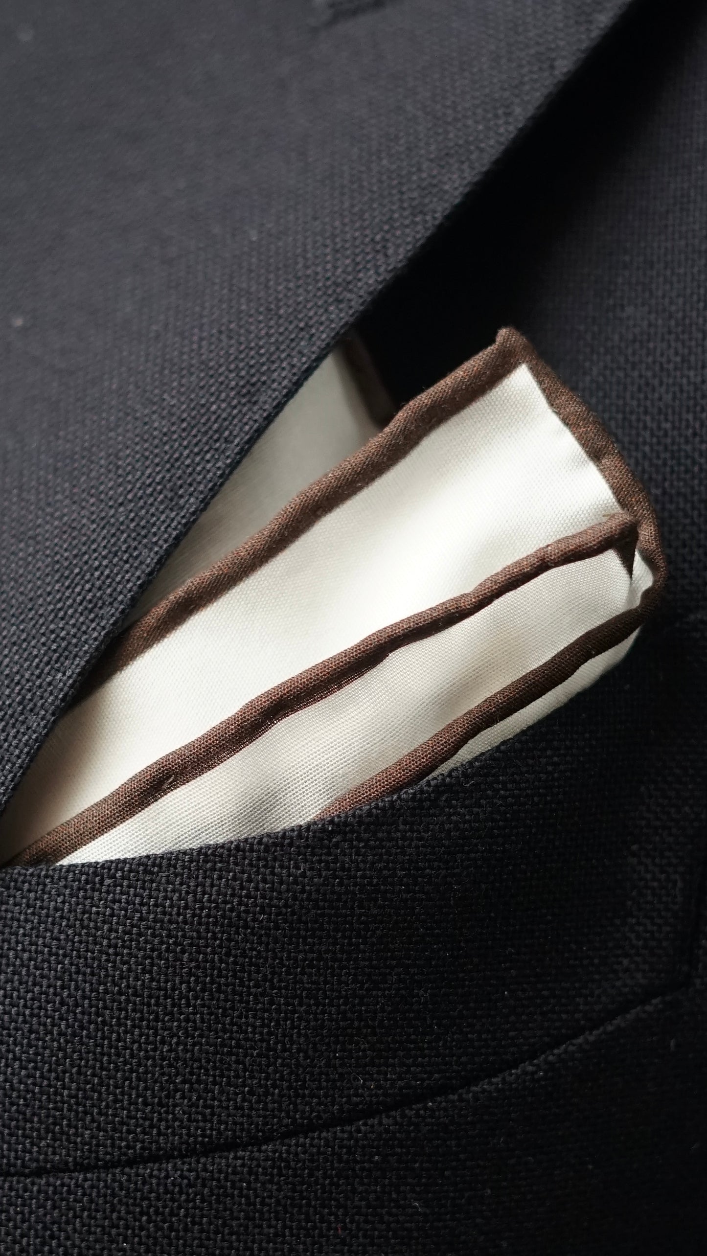 Brown Cotton Pocket Square