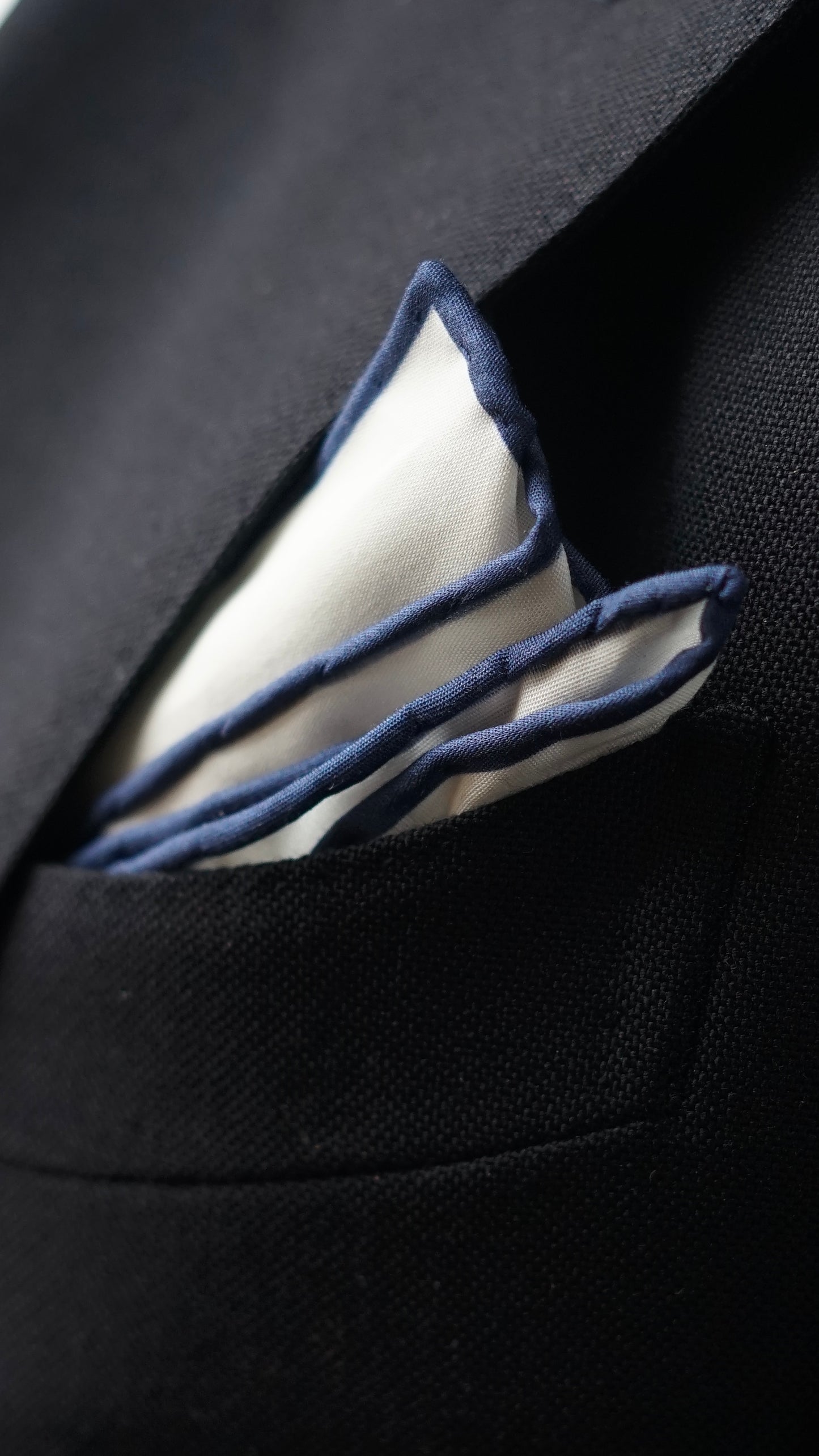 Navy Cotton Pocket Square