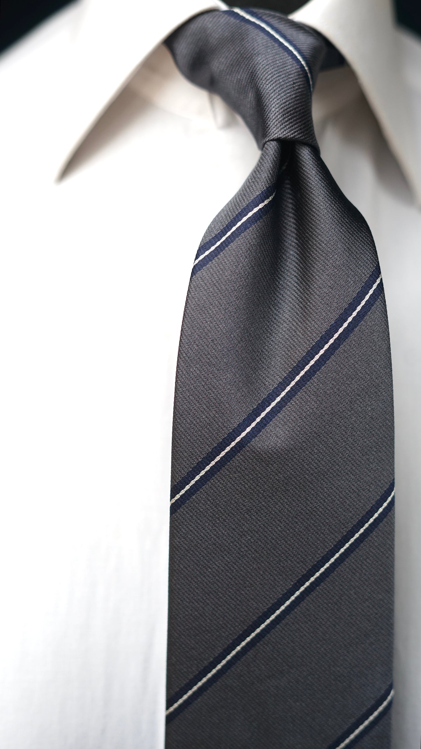 Regimentale Grigia Silk Necktie