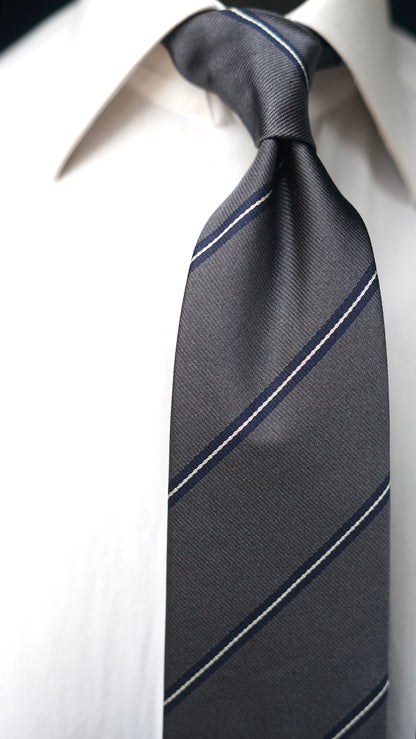 Regimentale Grigia Silk Necktie