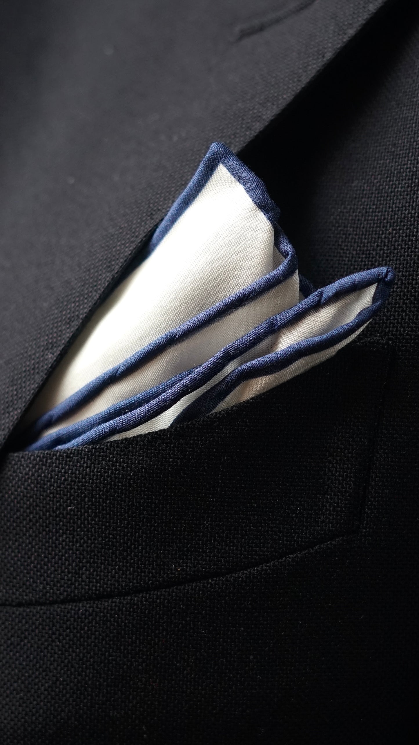 Navy Cotton Pocket Square