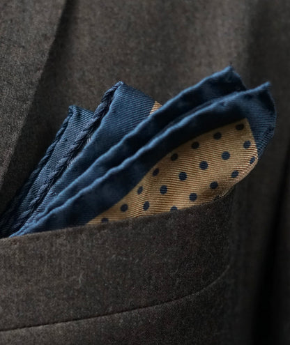 Pois Blue Silk Pocket Square