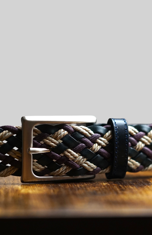 Intrecciata Green 100% Leather Belt