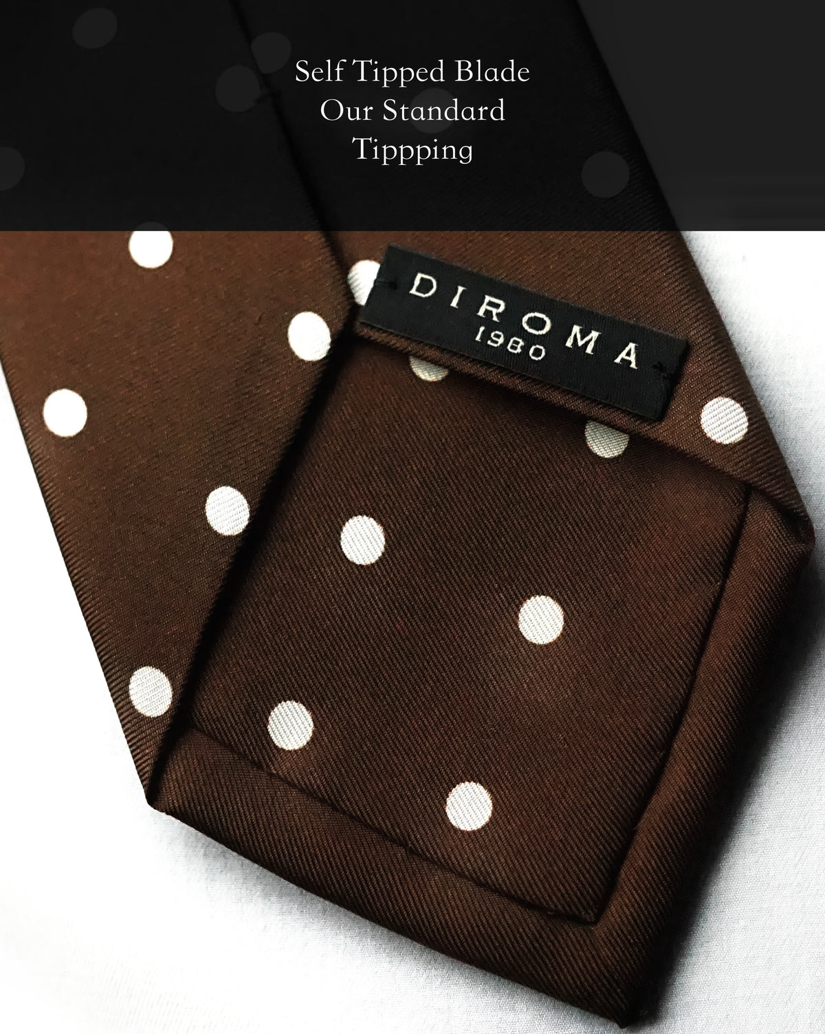 Bespoke Pois Brown Silk Necktie