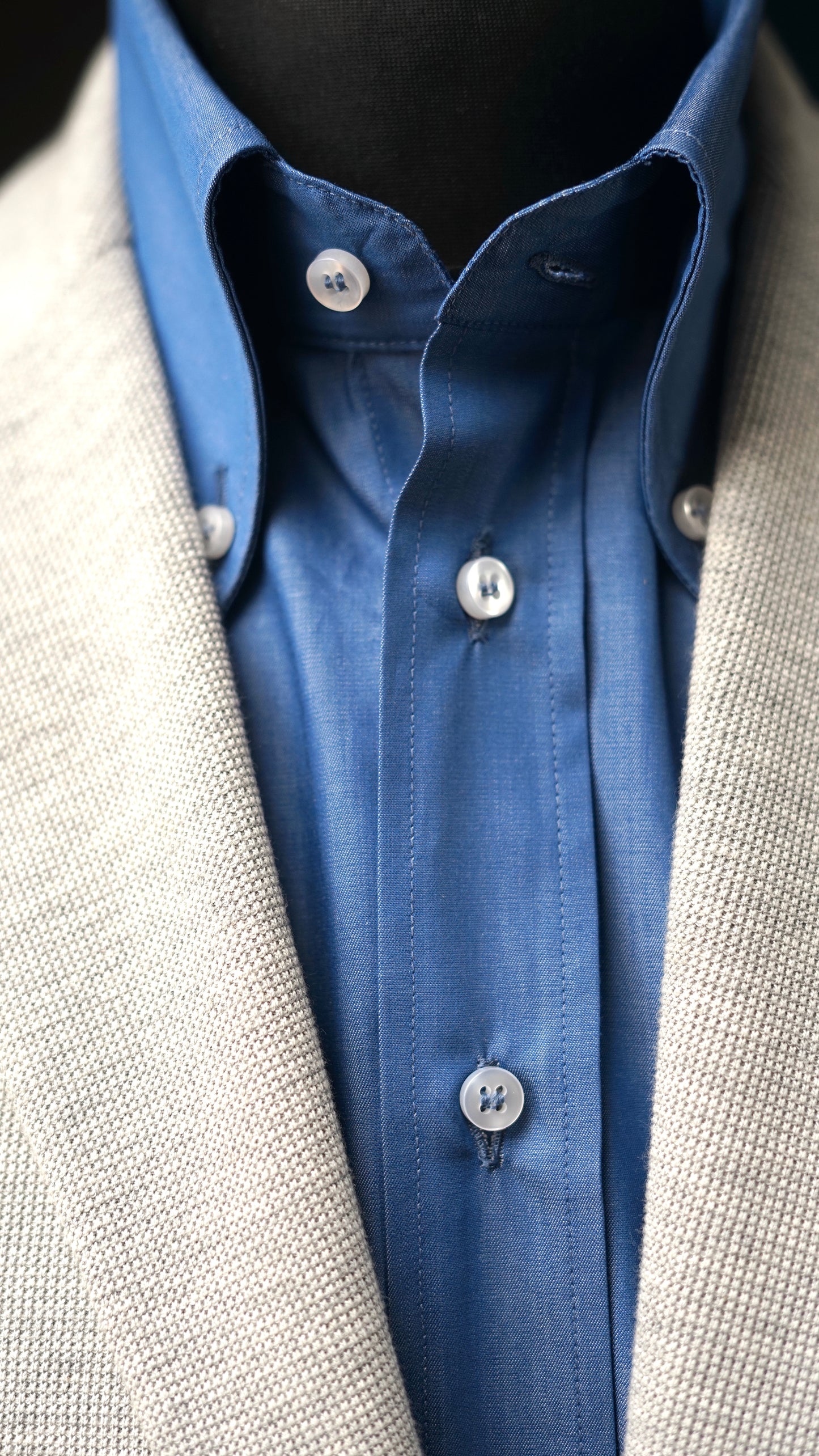 Denim Twill 2/1 Solid Dyed Blue 1005 Cotton Shirt MTO