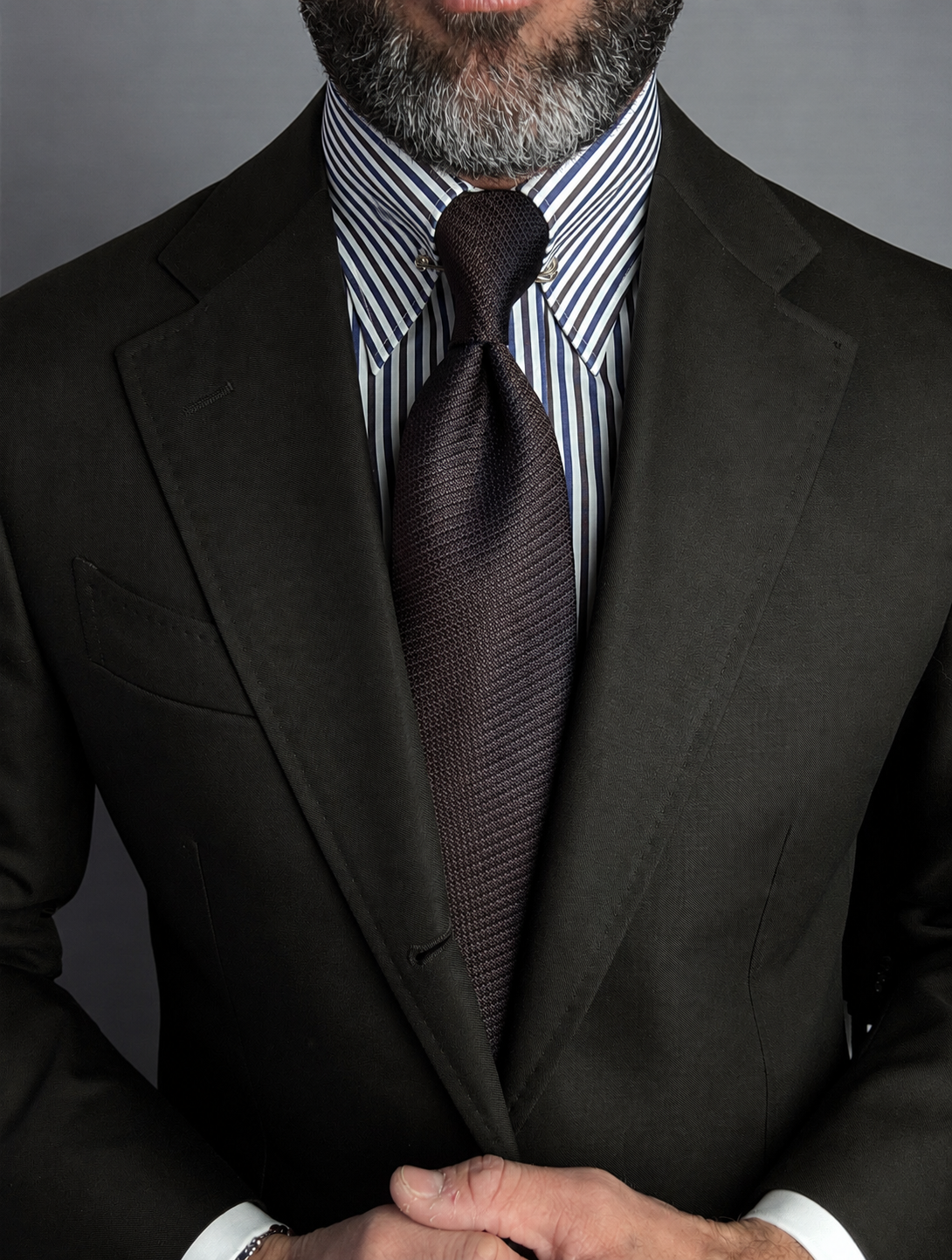Tiglia Pin Point Collar Cotton Dress Shirt MTO