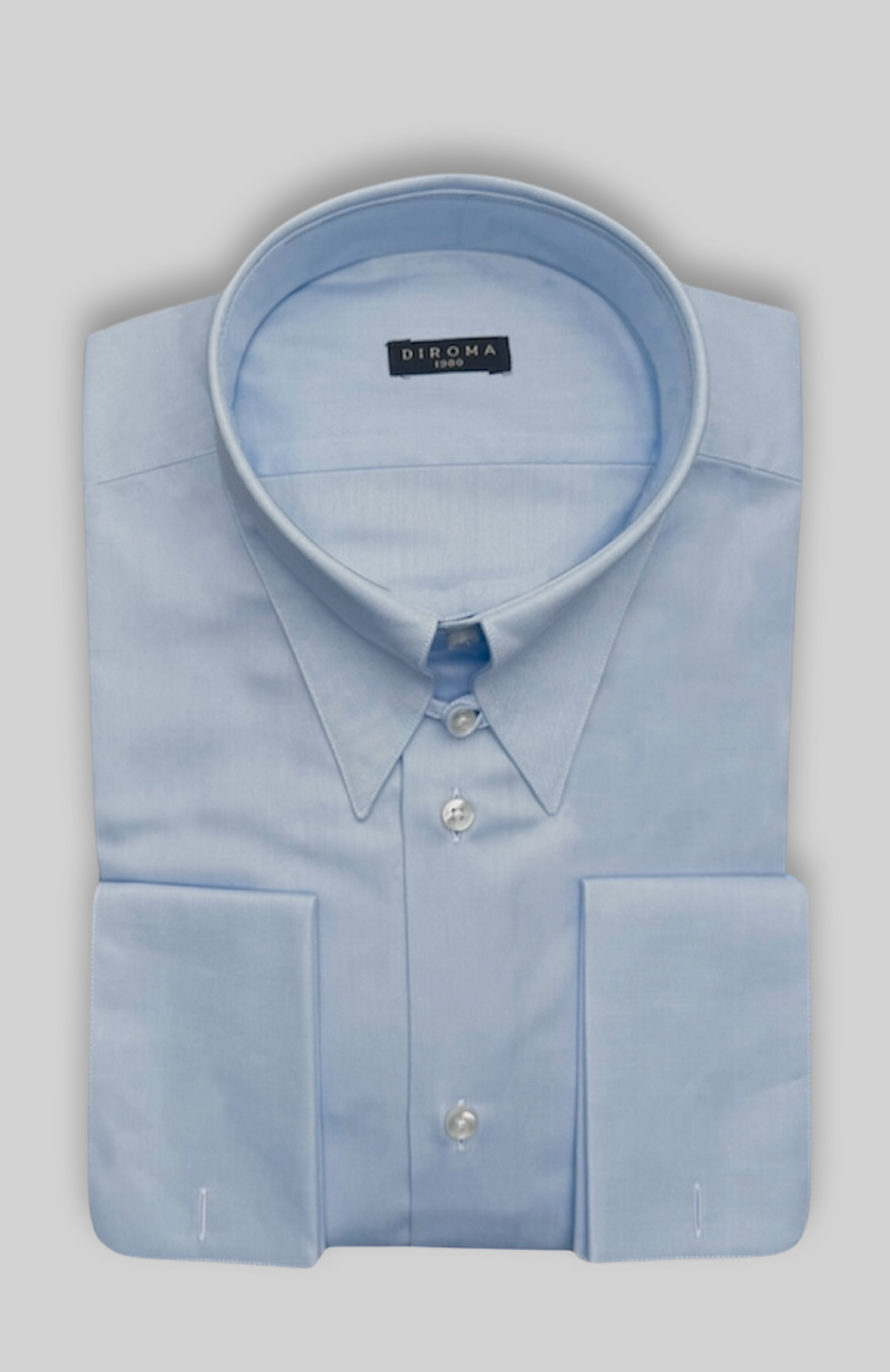 Spear Point Tab Collar Twill Doppio Ritorto Dress Shirt