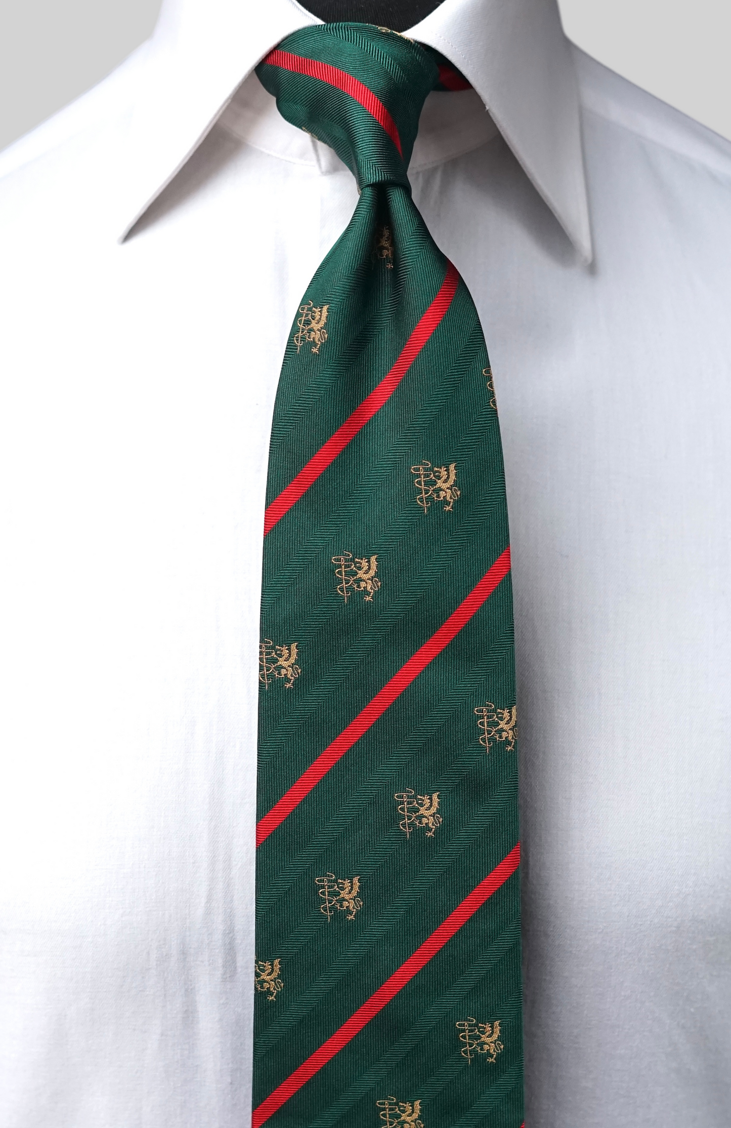 Diroma Crest Green Silk Necktie