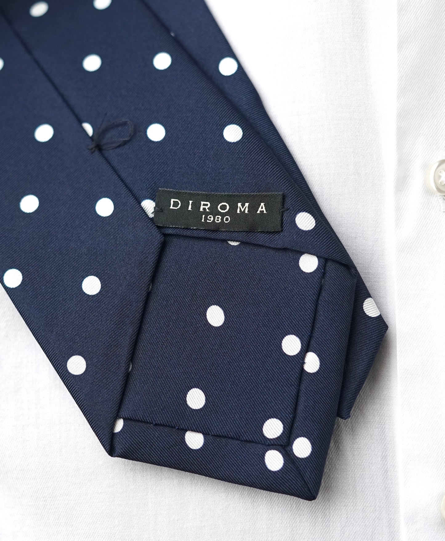 Pois Navy Silk Necktie