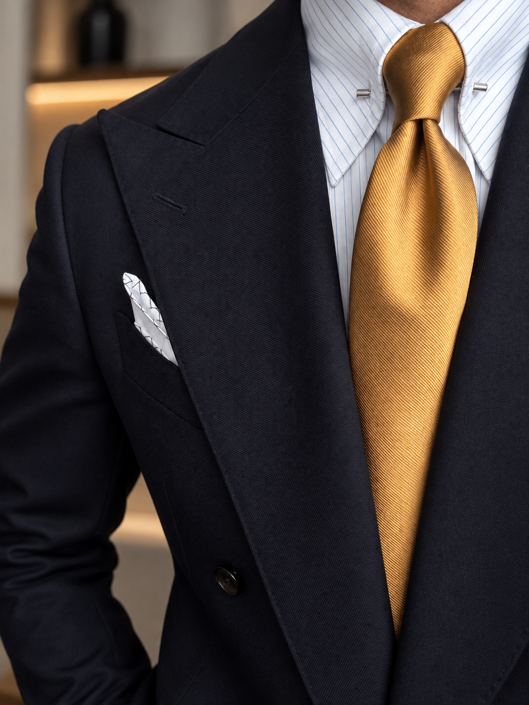 Pombia Pin Point Collar Cotton Dress Shirt MTO