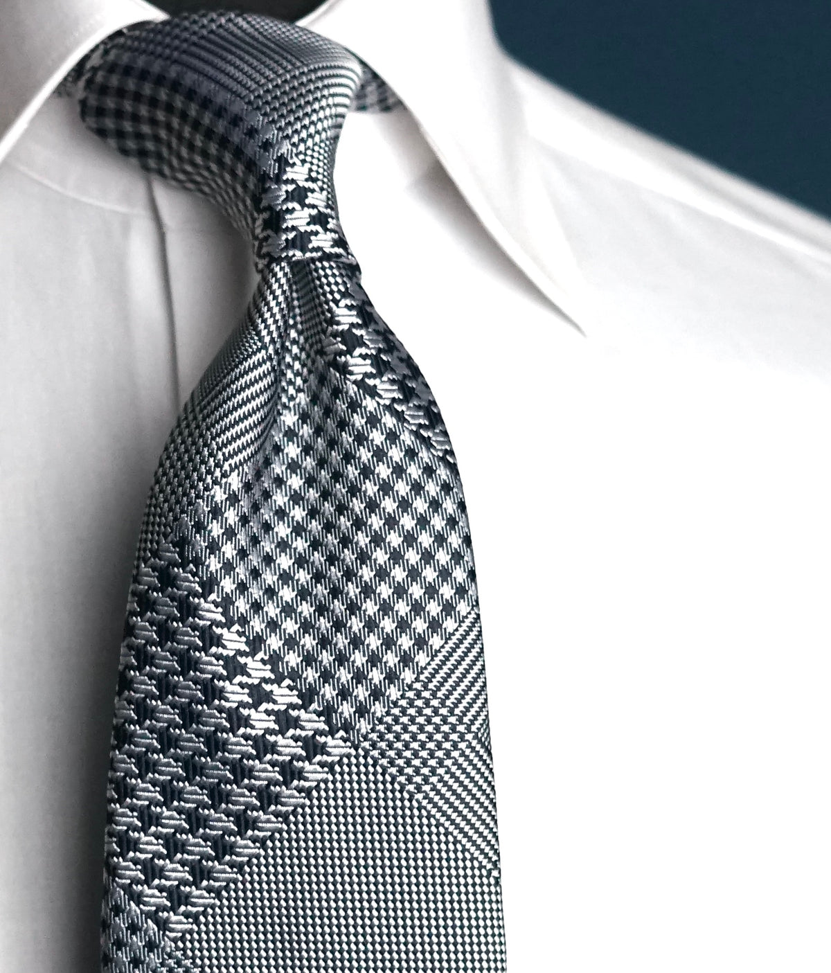 Glen Patchwork Silk Necktie