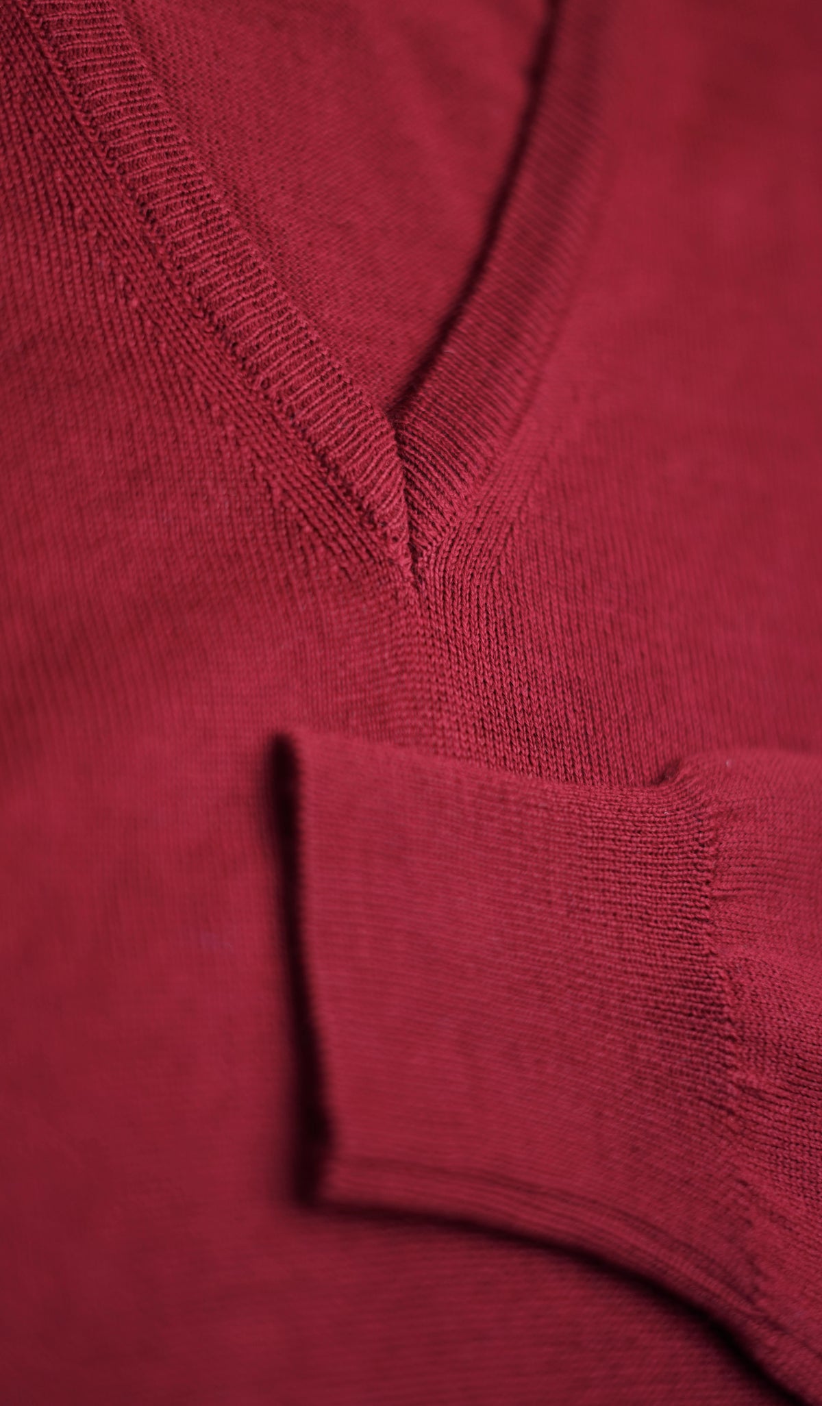 Burgundy Wide V-Neck