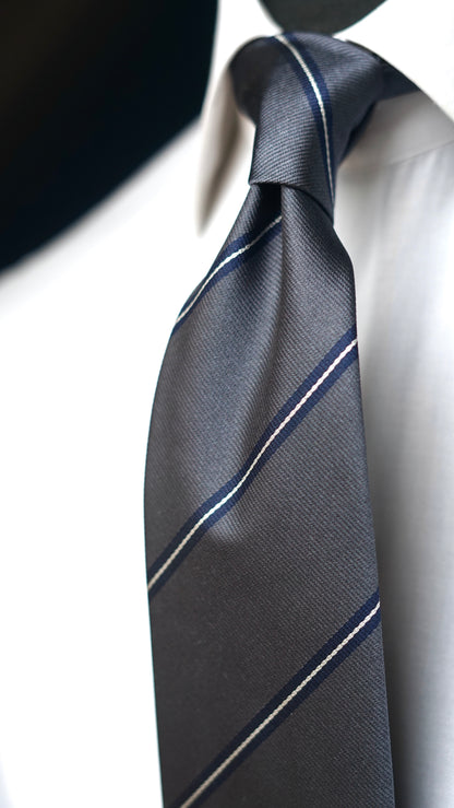 Regimentale Grigia Silk Necktie